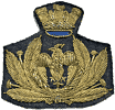 Italy - Republic era (1946) Air Force officer's cap badge in bullion