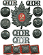Late-Victorian Queen's Own Rifles officer cap badge, collar badges, shoulder badges, shoulder pips and buttons