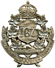 CEF 167 Battalion (167e Battalion Canadien Francais F.E.C./Toujours Droigt) cap badge.