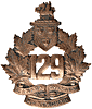 Canadian 129th CEF cap badge in bronzed copper