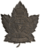 CEF cap badge 158th Infantry battalion. Darkened copper, original tangs