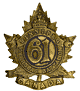 CEF CAP badge 61st Winnipeg Infantry Battalion.