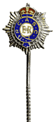 The Royal Canadian Army Service Corps, QE II unit stick pin or sweetheart pin. Excellent, older quality in Sterling and enamels. Marked on the reverse: 'REEVES, STERLING'