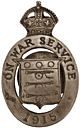 1915 On War Service badge