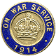 1914 On War Service badge