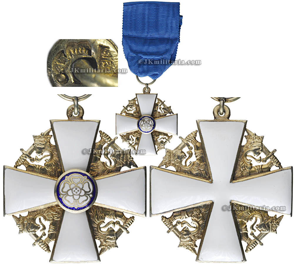 Knight of the White Rose of Finland with Gold Swords Ribbon Bar 