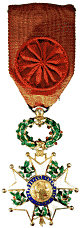 French Legion of Honor Office deluxe silver ribbon rosette medal