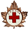 Canadian Red Cross maple leaf pattern cap badge