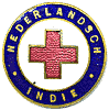 Dutch East Indies Red Cross cap badge; NEDERLANDSCH INDIE Rode Kruis. Dutch red cross pin/ nursing pin badge